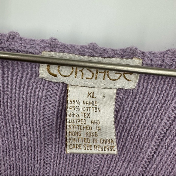 Vintage 90s Purple Sweater Cardigan Size XL Fairycore Whimsical Grannycore - Picture 7 of 7